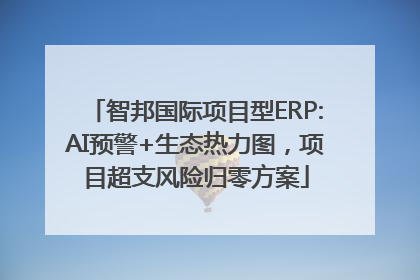 智邦国际项目型ERP:AI预警+生态热力图，项目超支风险归零方案