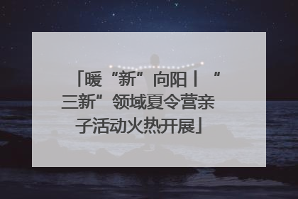 暖“新”向阳丨“三新”领域夏令营亲子活动火热开展
