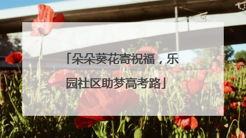朵朵葵花寄祝福，乐园社区助梦高考路