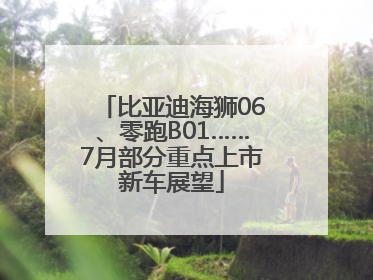 比亚迪海狮06、零跑B01……7月部分重点上市新车展望