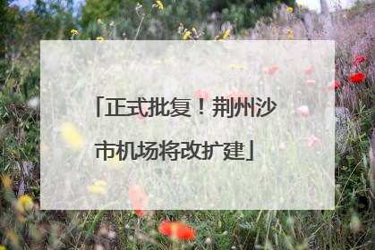 正式批复！荆州沙市机场将改扩建
