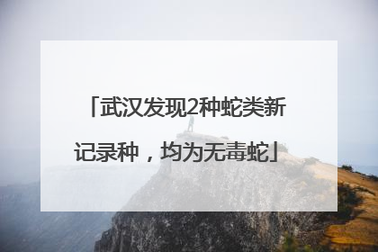 武汉发现2种蛇类新记录种，均为无毒蛇