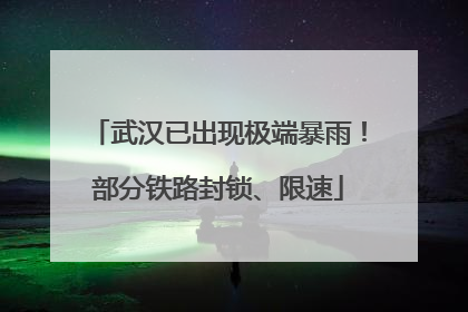 武汉已出现极端暴雨！部分铁路封锁、限速