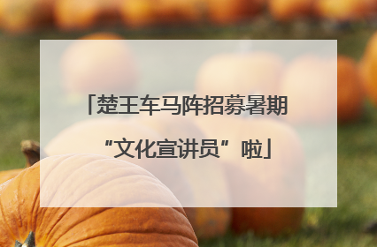 楚王车马阵招募暑期“文化宣讲员”啦