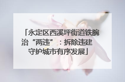 永定区西溪坪街道铁腕治“两违”：拆除违建 守护城市有序发展