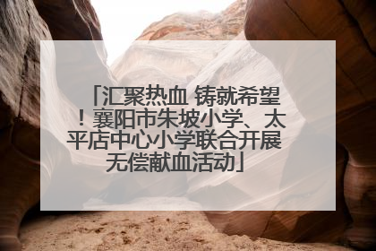 汇聚热血 铸就希望！襄阳市朱坡小学、太平店中心小学联合开展无偿献血活动