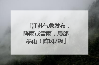 江苏气象发布：阵雨或雷雨，局部暴雨！阵风7级