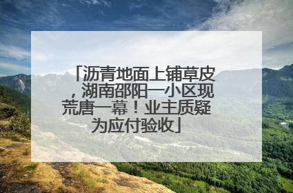 沥青地面上铺草皮，湖南邵阳一小区现荒唐一幕！业主质疑为应付验收