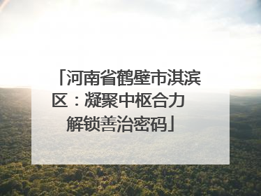河南省鹤壁市淇滨区：凝聚中枢合力 解锁善治密码