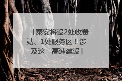 泰安将设2处收费站、1处服务区！涉及这一高速建设