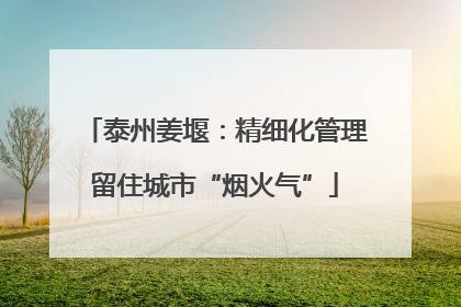 泰州姜堰：精细化管理留住城市“烟火气”