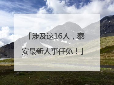 涉及这16人，泰安最新人事任免！