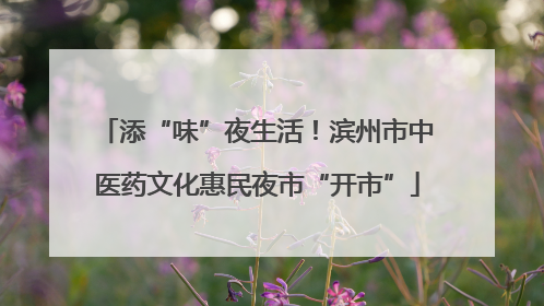 添“味”夜生活！滨州市中医药文化惠民夜市“开市”