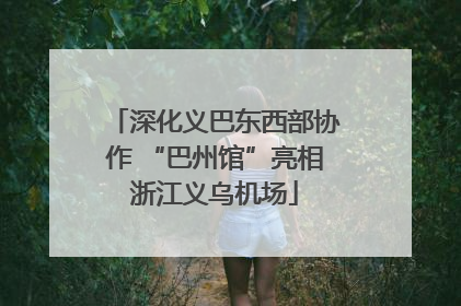 深化义巴东西部协作 “巴州馆”亮相浙江义乌机场
