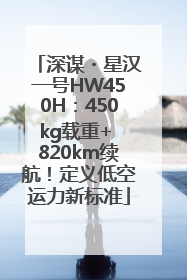 深谋・星汉一号HW450H：450kg载重+ 820km续航！定义低空运力新标准