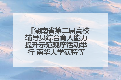 湖南省第二届高校辅导员综合育人能力提升示范观摩活动举行 南华大学获特等奖和一等奖