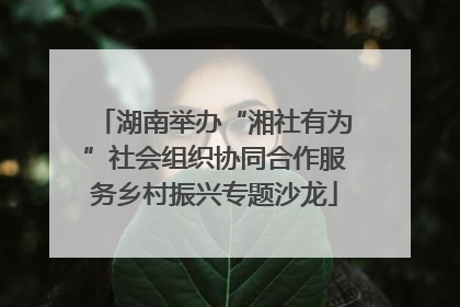 湖南举办“湘社有为”社会组织协同合作服务乡村振兴专题沙龙