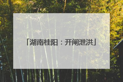 湖南桂阳：开闸泄洪