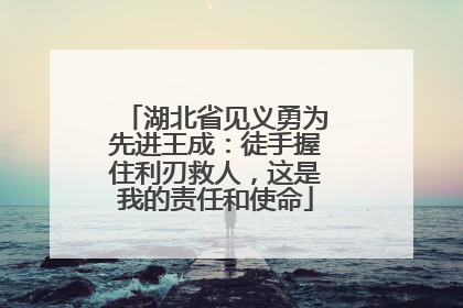 湖北省见义勇为先进王成：徒手握住利刃救人，这是我的责任和使命