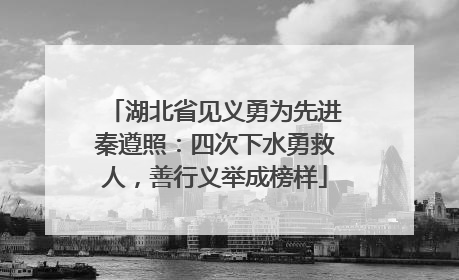 湖北省见义勇为先进秦遵照：四次下水勇救人，善行义举成榜样