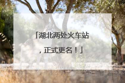 湖北两处火车站，正式更名！
