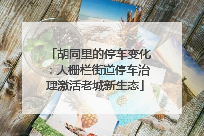 胡同里的停车变化：大栅栏街道停车治理激活老城新生态
