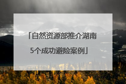 自然资源部推介湖南5个成功避险案例