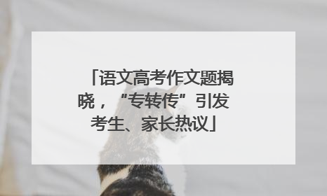 语文高考作文题揭晓,“专转传”引发考生、家长热议