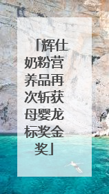 辉仕奶粉营养品再次斩获母婴龙标奖金奖