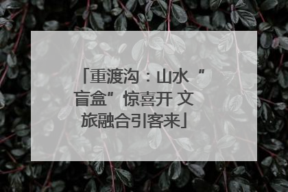 重渡沟：山水“盲盒”惊喜开 文旅融合引客来