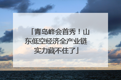 青岛峰会首秀！山东低空经济全产业链实力藏不住了