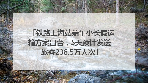 铁路上海站端午小长假运输方案出台，5天预计发送旅客238.5万人次