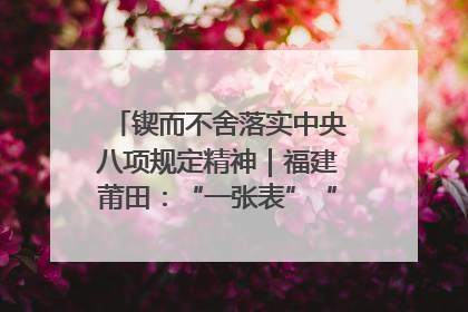 锲而不舍落实中央八项规定精神｜福建莆田：“一张表”“一张图”为基层减轻“数字负担”