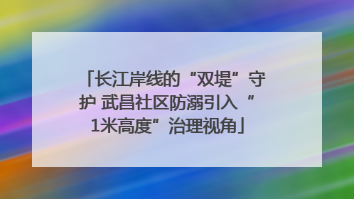 长江岸线的“双堤”守护 武昌社区防溺引入“1米高度”治理视角