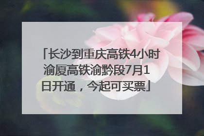 长沙到重庆高铁4小时 渝厦高铁渝黔段7月1日开通，今起可买票