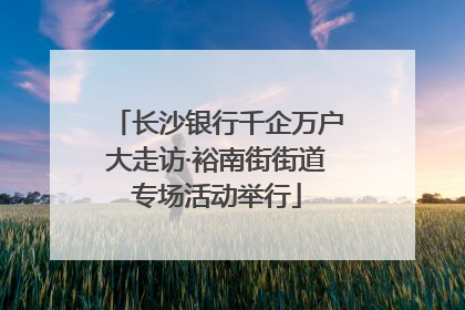 长沙银行千企万户大走访·裕南街街道专场活动举行