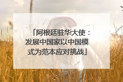 阿根廷驻华大使：发展中国家以中国模式为范本应对挑战