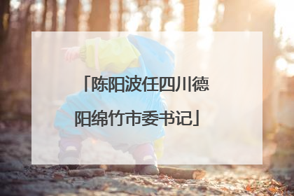 陈阳波任四川德阳绵竹市委书记