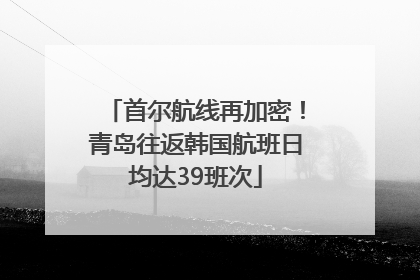 首尔航线再加密！青岛往返韩国航班日均达39班次