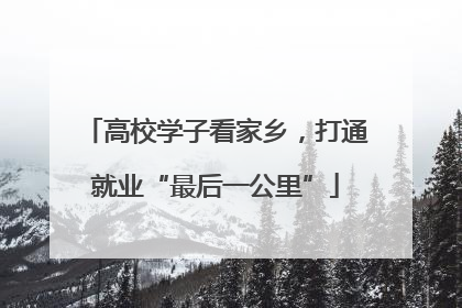 高校学子看家乡，打通就业“最后一公里”