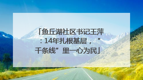 鱼丘湖社区书记王萍：14年扎根基层，“千条线”里一心为民