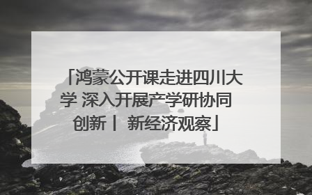 鸿蒙公开课走进四川大学 深入开展产学研协同创新丨 新经济观察