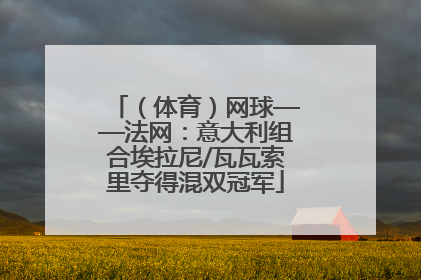 （体育）网球——法网：意大利组合埃拉尼/瓦瓦索里夺得混双冠军