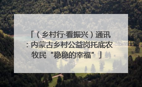 （乡村行·看振兴）通讯：内蒙古乡村公益岗托底农牧民“稳稳的幸福”
