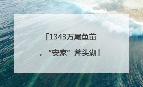 1343万尾鱼苗，“安家”斧头湖