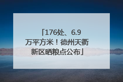 176处、6.9万平方米！德州天衢新区晒粮点公布