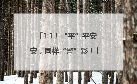 1:1！“平”平安安，同样“警”彩！