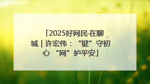 2025好网民·在聊城｜许宏伟：“键”守初心 “网”护平安