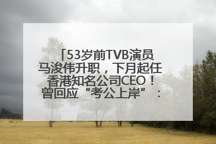 53岁前TVB演员马浚伟升职，下月起任香港知名公司CEO！曾回应“考公上岸”：真不是公务员