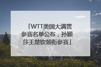 WTT美国大满贯参赛名单公布，孙颖莎王楚钦领衔参赛